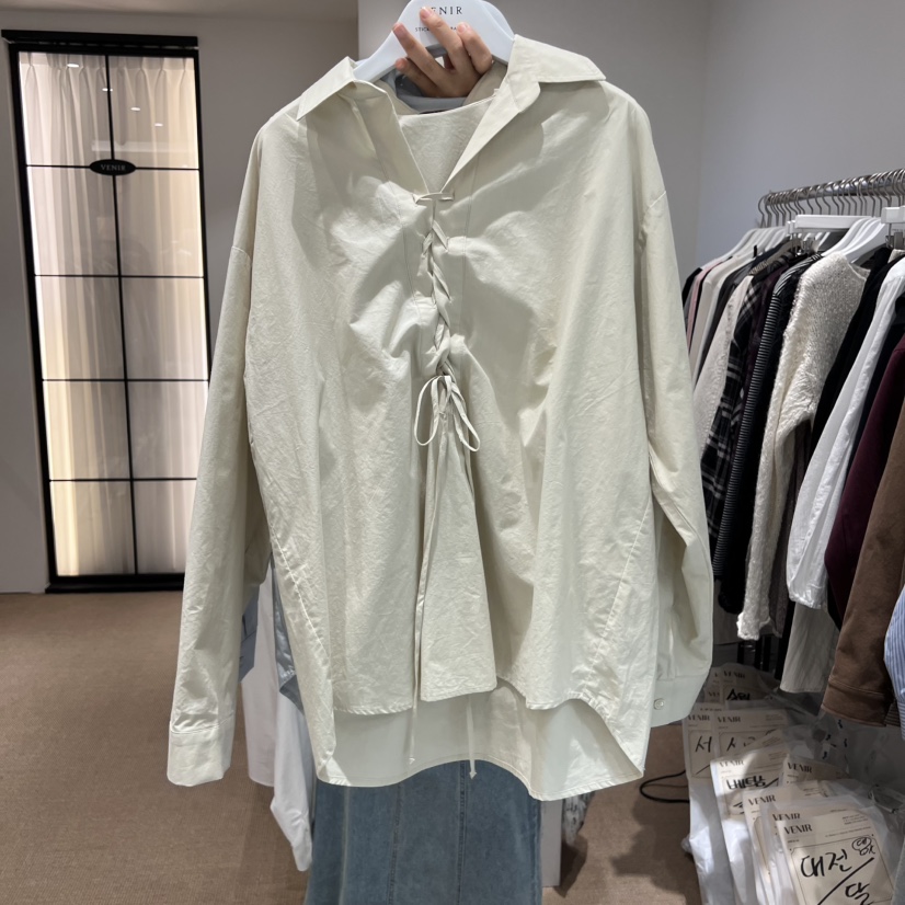 VENIR-a韓國代購㊣女士新品熱賣推薦休閑職業25秋冬襯衫蕾絲衫VENIR-a襯衫/蕾絲衫圖色2
