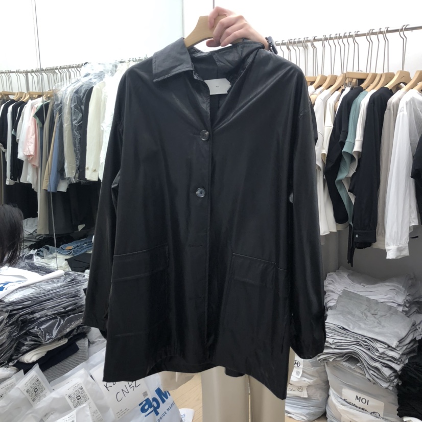 OGI韓國代購㊣女士新品休閑職業真品25秋冬人氣推薦夾克皮革FLat OGI夾克圖色2