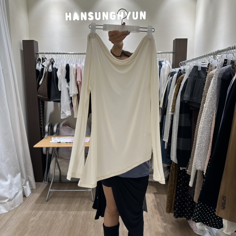 HANSUNGHYUN東大門㊣直郵女裝新款推薦真品職業25秋冬長袖T恤HANSUNGHYUN長袖T恤