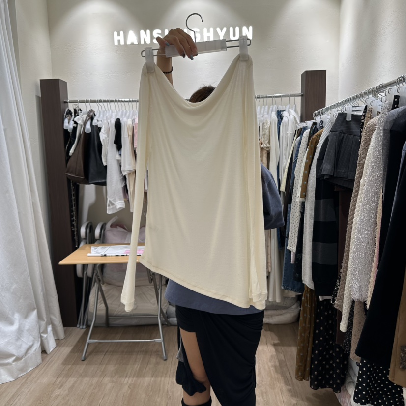HANSUNGHYUN東大門㊣直郵女裝新款推薦真品職業25秋冬長袖T恤HANSUNGHYUN長袖T恤