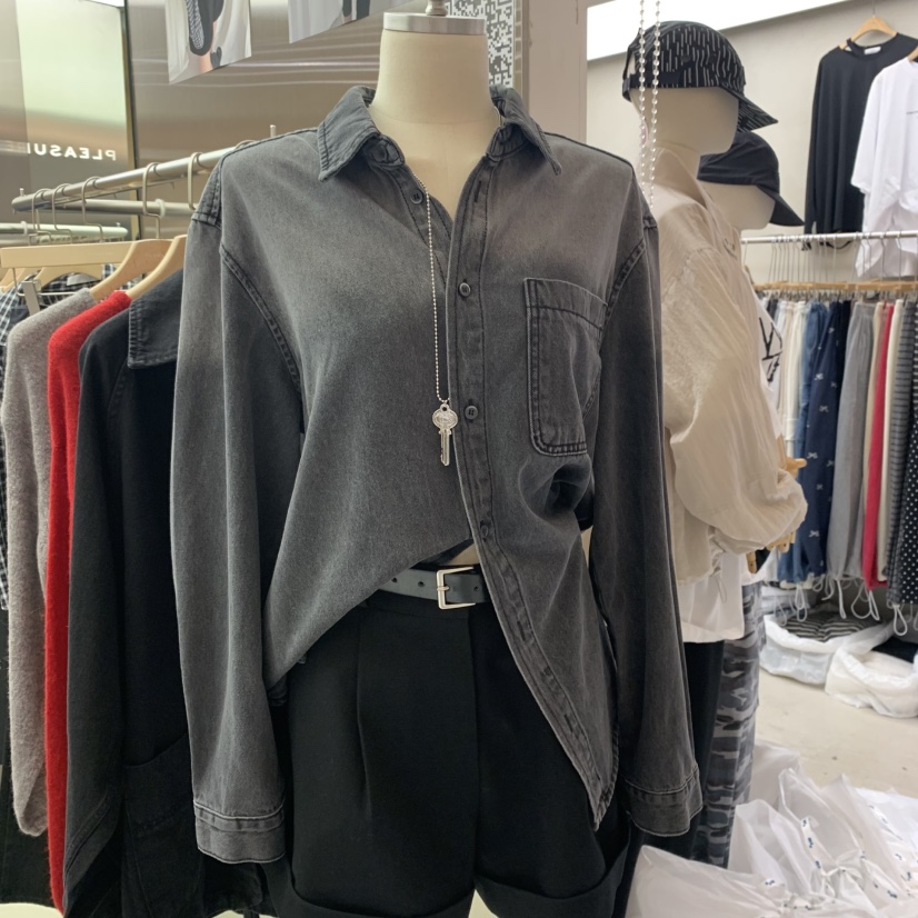PLEASURE韓國直郵㊣女士新品25秋冬休閑熱賣襯衫蕾絲衫拉絨PLEASURE襯衫/蕾絲衫