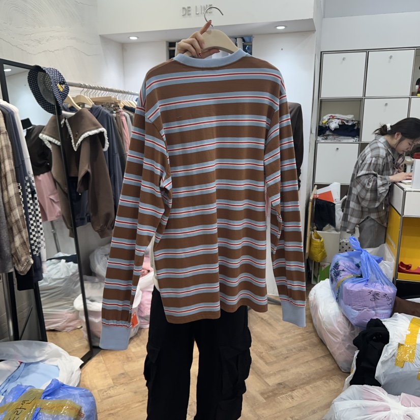 DE LINE韓國代購㊣女士新款休閑真品人氣推薦熱賣時尚長袖T恤DE LINE長袖T恤