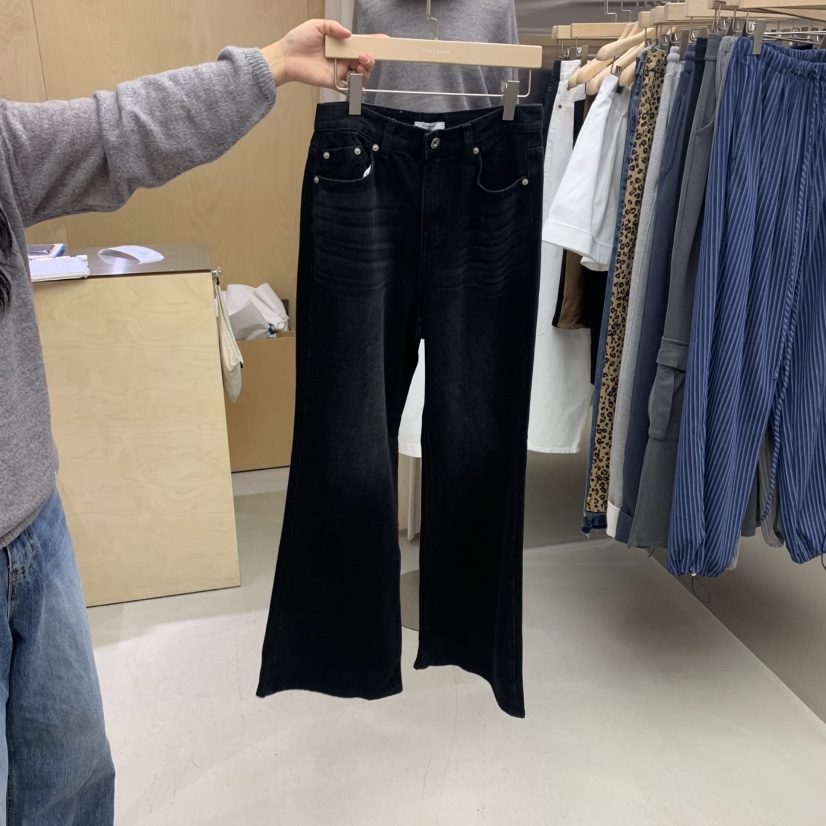 PLEASURE東大門㊣直郵女裝新品時尚熱賣休閑25秋冬職業牛仔褲PLEASURE牛仔褲