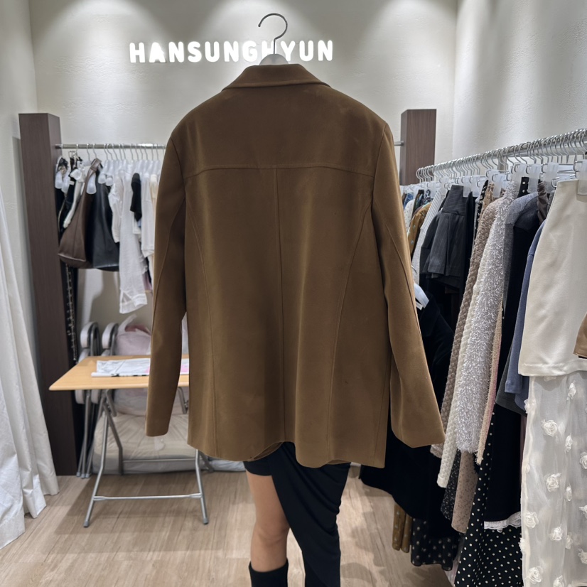HANSUNGHYUN韓國直郵㊣女裝新品休閑真品熱賣時尚夾克絨面革HANSUNGHYUN夾克