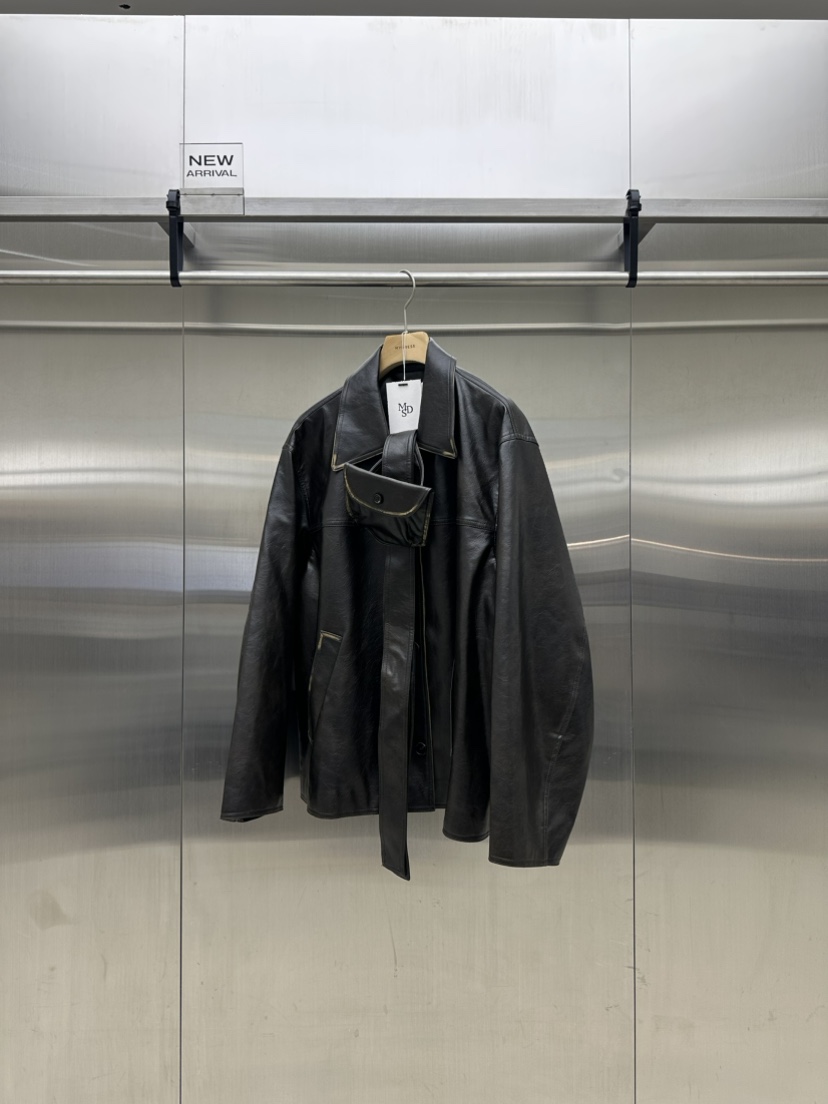 MYDRESS東大門㊣實拍女裝新品職業熱賣真品皮衣口袋皮革含包MYDRESS皮衣圖色2