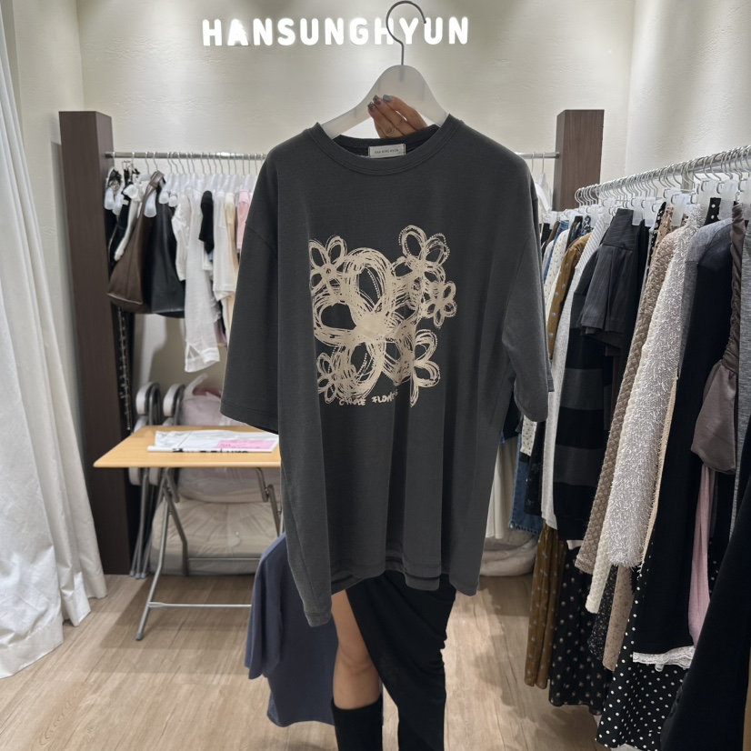 HANSUNGHYUN韓國代購㊣女士新品25秋冬真品職業熱賣人氣T恤HANSUNGHYUNT恤圖色2