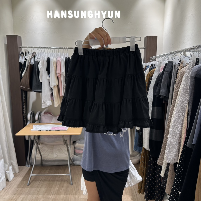 HANSUNGHYUN東大門㊣代購女裝新款推薦25秋冬真品裙褲荷葉邊HANSUNGHYUN裙褲圖色2