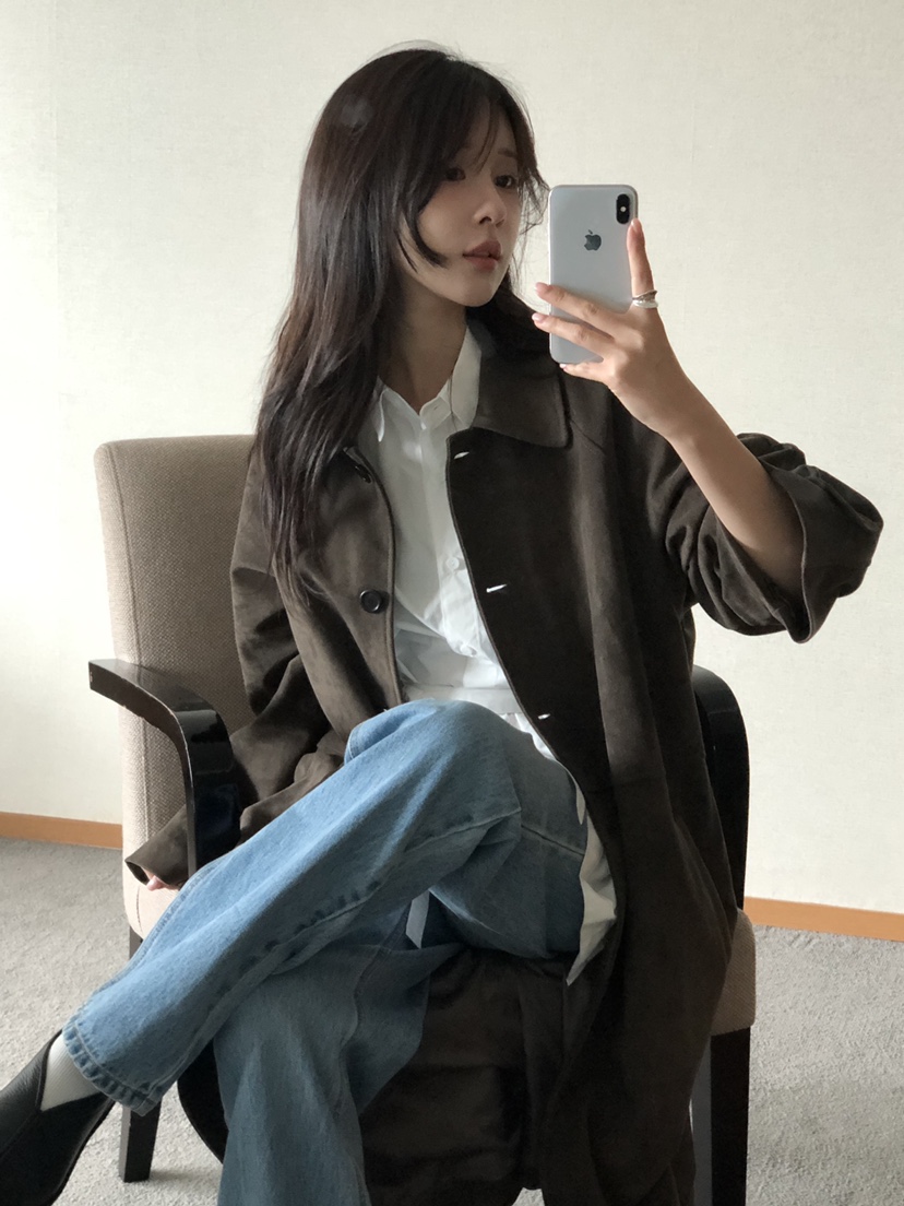 THE EYL韓國代購㊣女裝新款25秋冬休閑熱賣長款風衣含腰帶THE EYL長款風衣