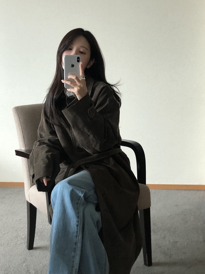 THE EYL韓國代購㊣女裝新款25秋冬休閑熱賣長款風衣含腰帶THE EYL長款風衣