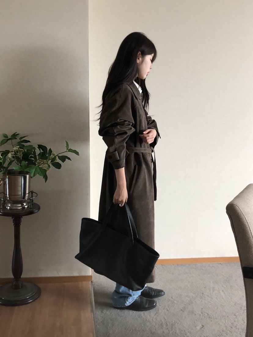 THE EYL韓國代購㊣女裝新款25秋冬休閑熱賣長款風衣含腰帶THE EYL長款風衣