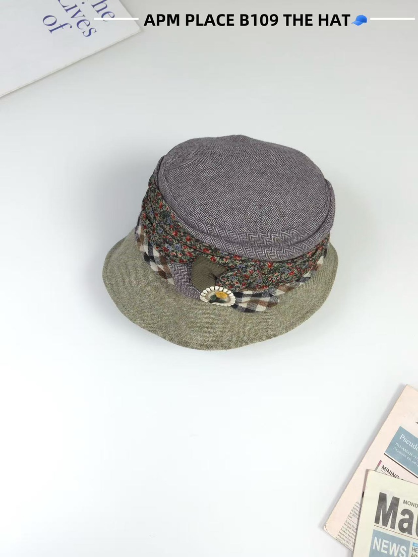 THE HAT-P韓國代購㊣女裝新品休閑熱賣25秋冬職業帽子花朵THE HAT帽子