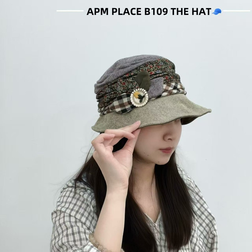 THE HAT-P韓國代購㊣女裝新品休閑熱賣25秋冬職業帽子花朵THE HAT帽子