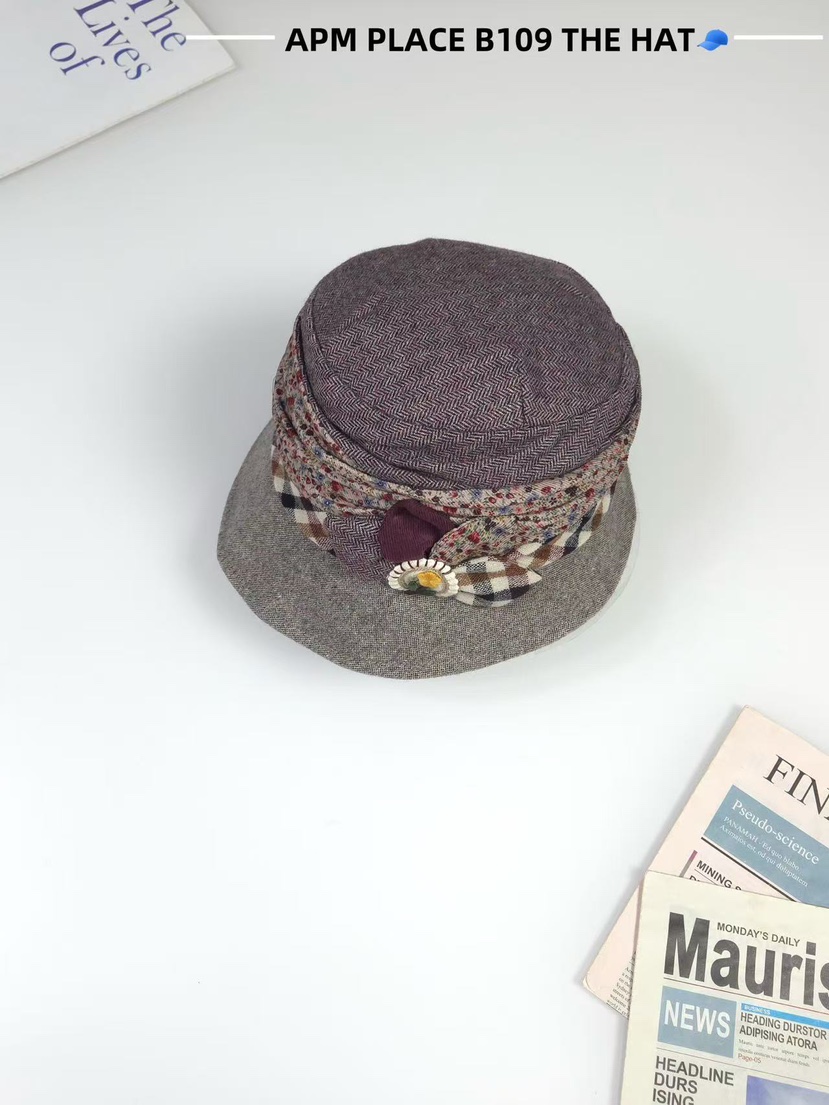 THE HAT-P韓國代購㊣女裝新品休閑熱賣25秋冬職業帽子花朵THE HAT帽子圖色3