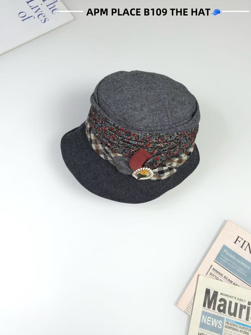 THE HAT-P韓國代購㊣女裝新品休閑熱賣25秋冬職業帽子花朵THE HAT帽子圖色4