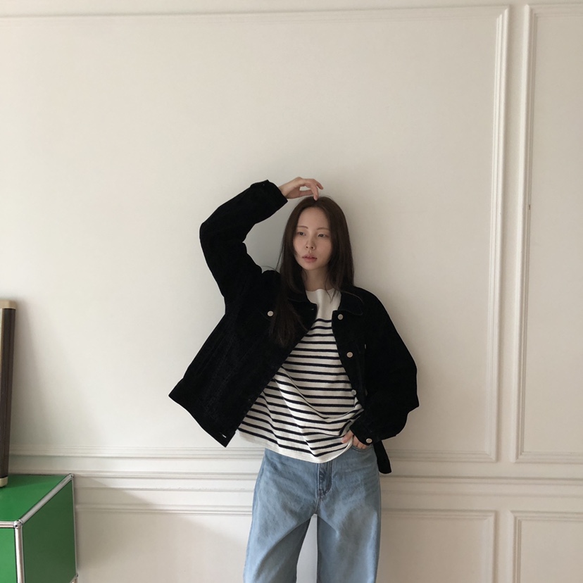 THE ABLE東大門㊣直郵女士新款真品職業時尚熱賣夾克天鵝絨THE ABLE/TA夾克