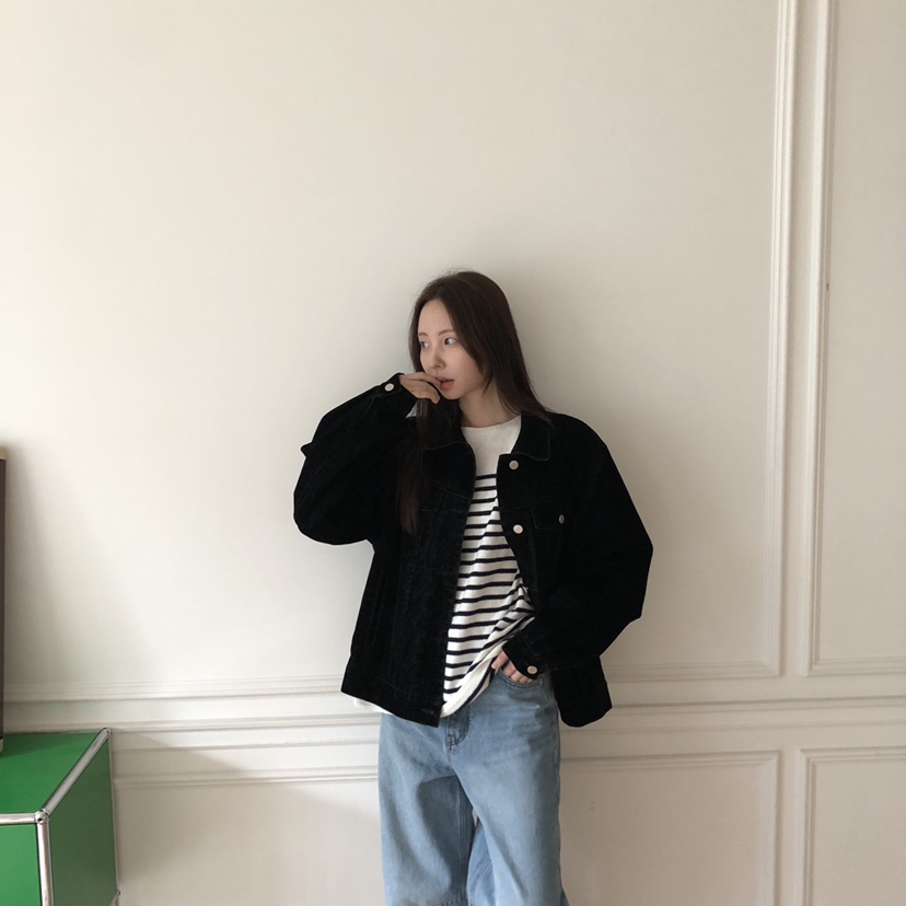 THE ABLE東大門㊣直郵女士新款真品職業時尚熱賣夾克天鵝絨THE ABLE/TA夾克