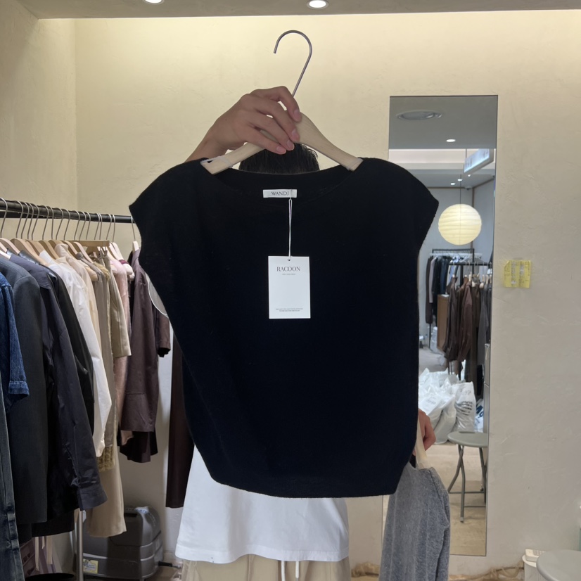 W AND J東大門㊣代購女士新品25秋冬時尚熱賣吊帶背心浣熊W AND J吊帶/背心圖色3