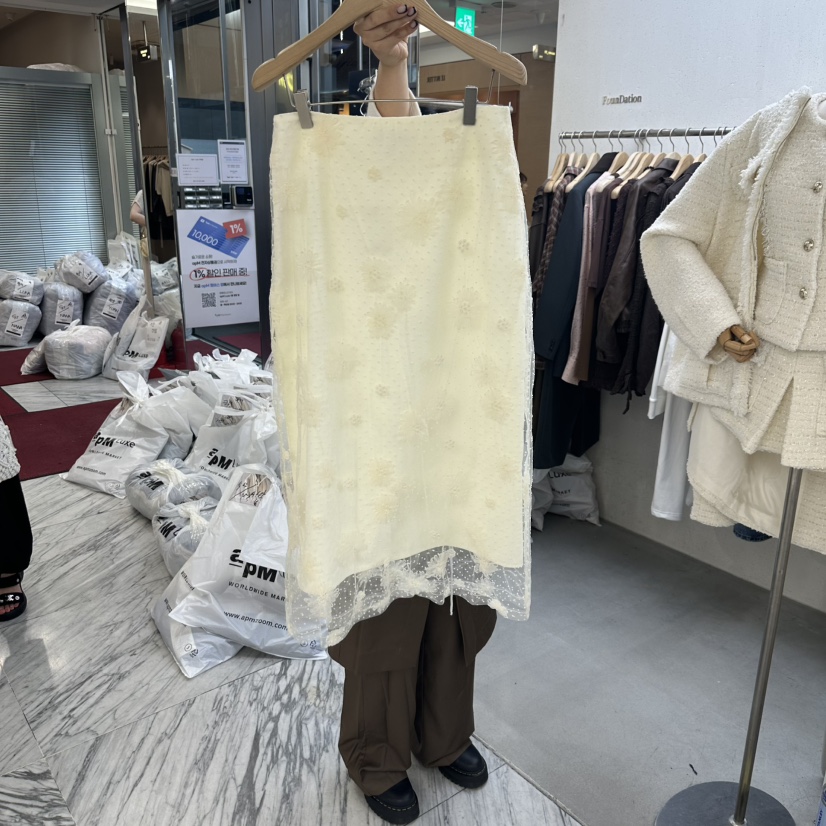 FOUNDATION東大門㊣實拍女裝新款25秋冬職業真品休閑時尚長裙FOUNDATION長裙