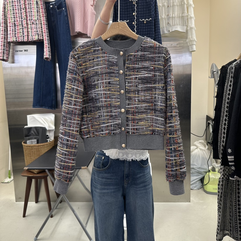 CORNER韓國直郵㊣女裝新款真品25秋冬人氣休閑職業夾克粗花呢CORNER.302夾克圖色3