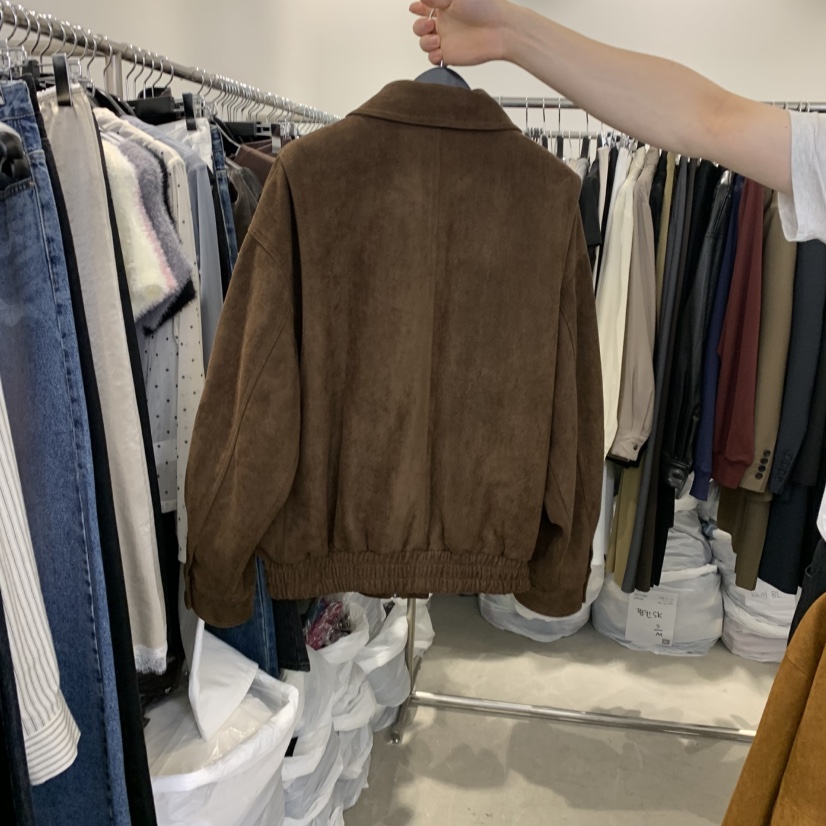 THE SECOND GROW東大門㊣代購女裝新品職業時尚夾克絨面革THE SECOND GROW夾克