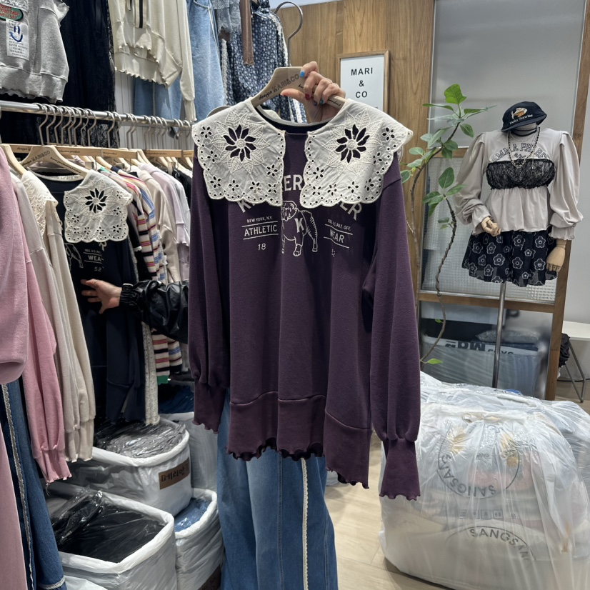 MARI CO東大門㊣實拍女裝新品人氣推薦休閑25秋冬職業衛衣MARI CO衛衣圖色2