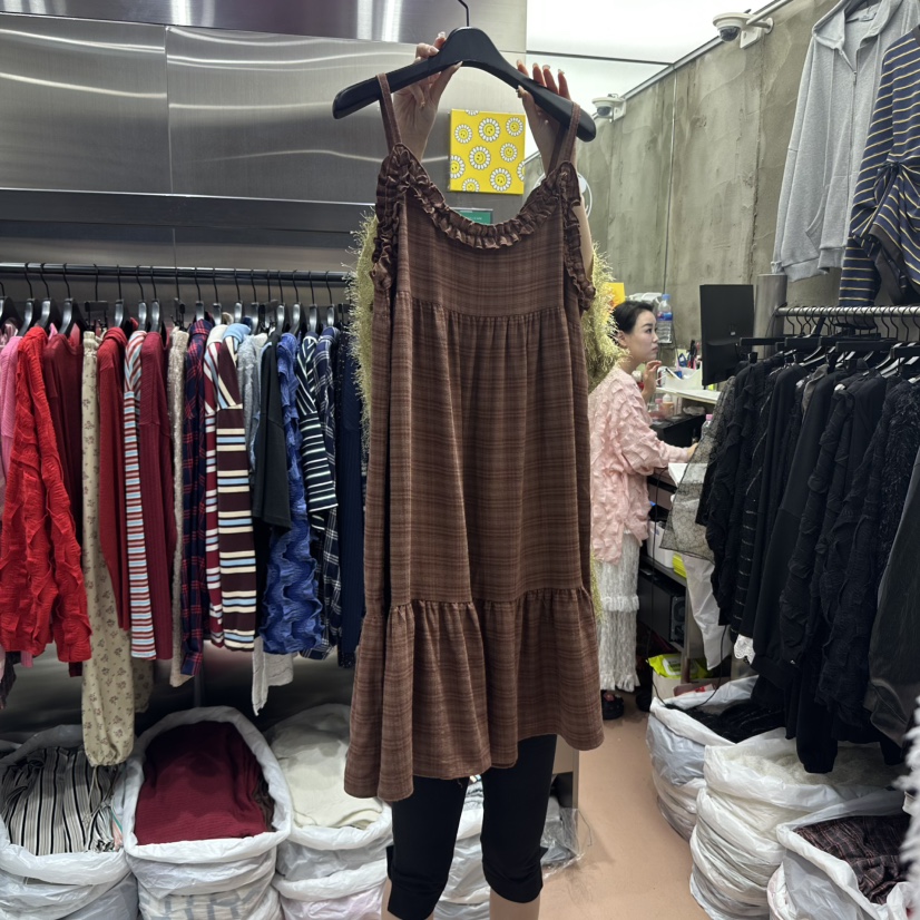 RUNWAY-런웨이韓國代購㊣女士新品職業休閑時尚連衣裙格紋RUNWAY連衣裙