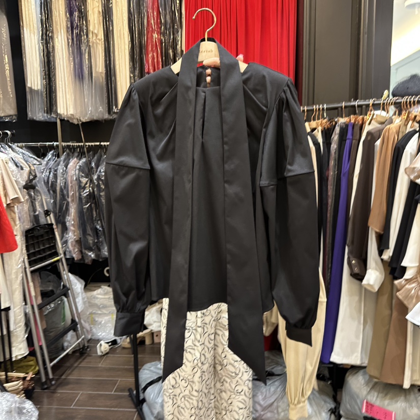 HERISH東大門㊣代購女裝新品休閑25秋冬人氣襯衫蕾絲衫含脖帶Herish襯衫/蕾絲衫圖色3