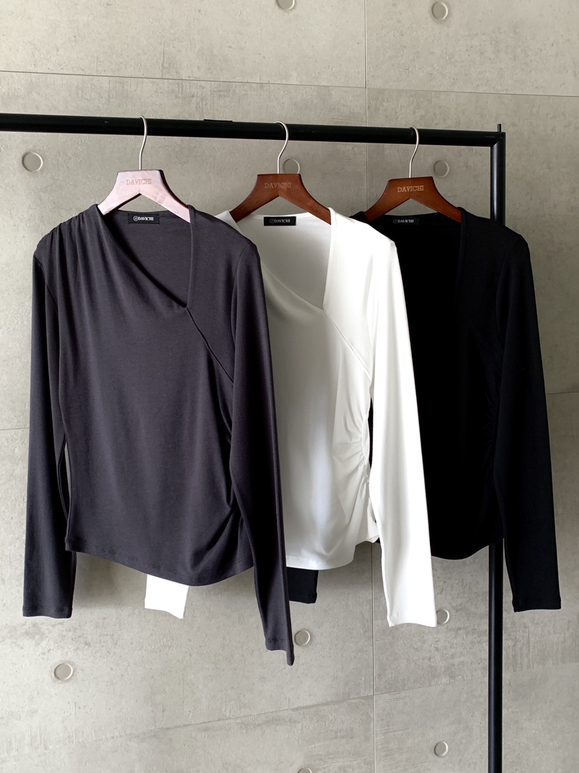 DAVICHI東大門㊣直郵女士新品25秋冬真品職業熱賣推薦長袖T恤DAVICHI長袖T恤