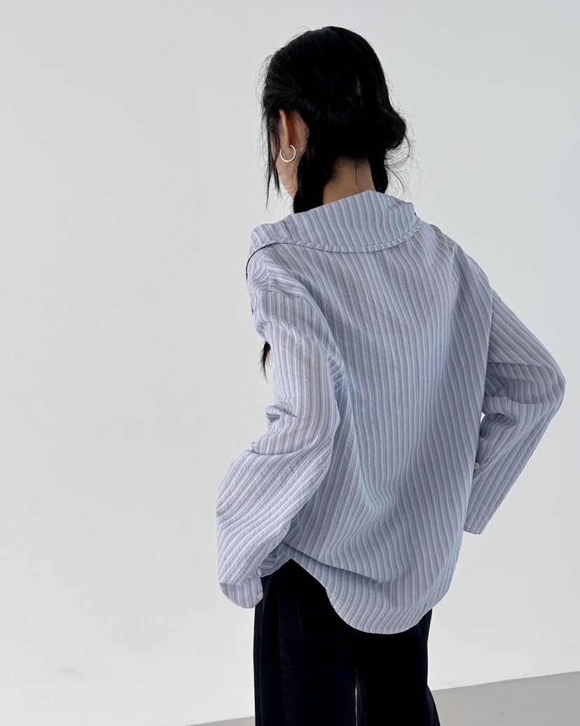 HOWDY韓國代購㊣女裝新品25秋冬推薦熱賣襯衫蕾絲衫含腰繩雙面howdy襯衫/蕾絲衫