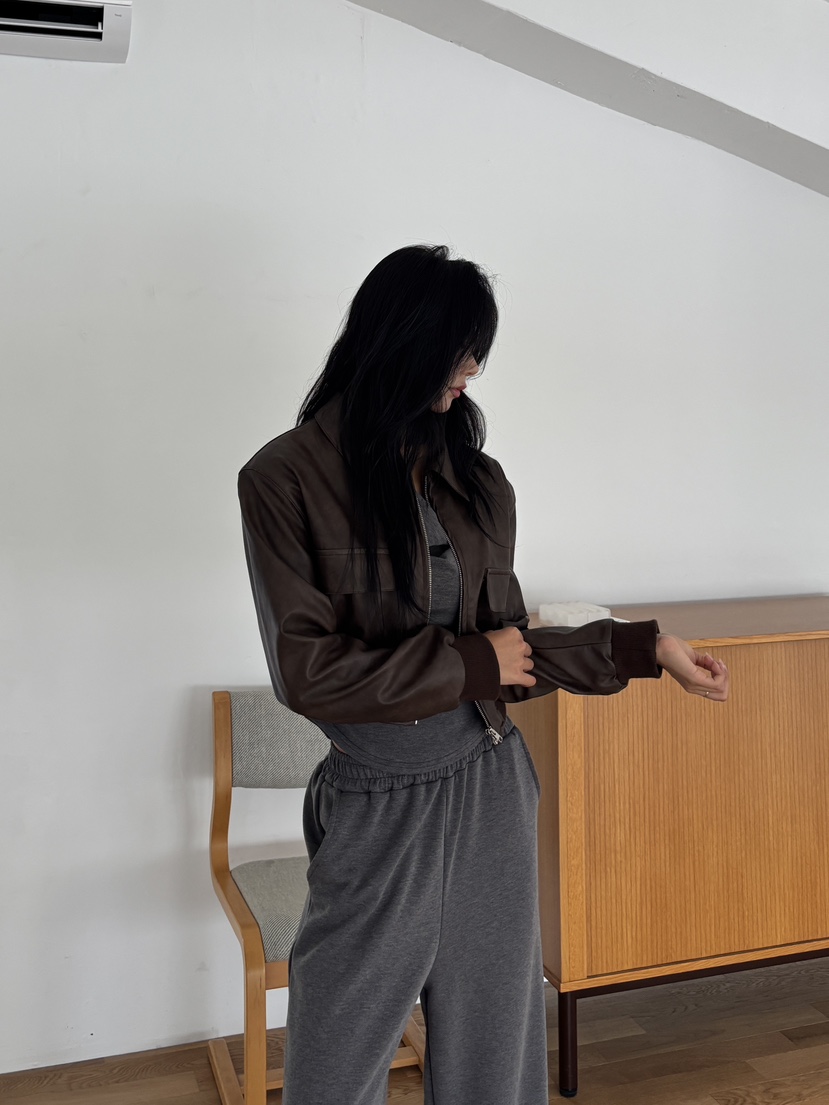 FOUREIGHT韓國直郵㊣女士新品25秋冬人氣職業真品時尚夾克皮革FOUR EIGHT夾克