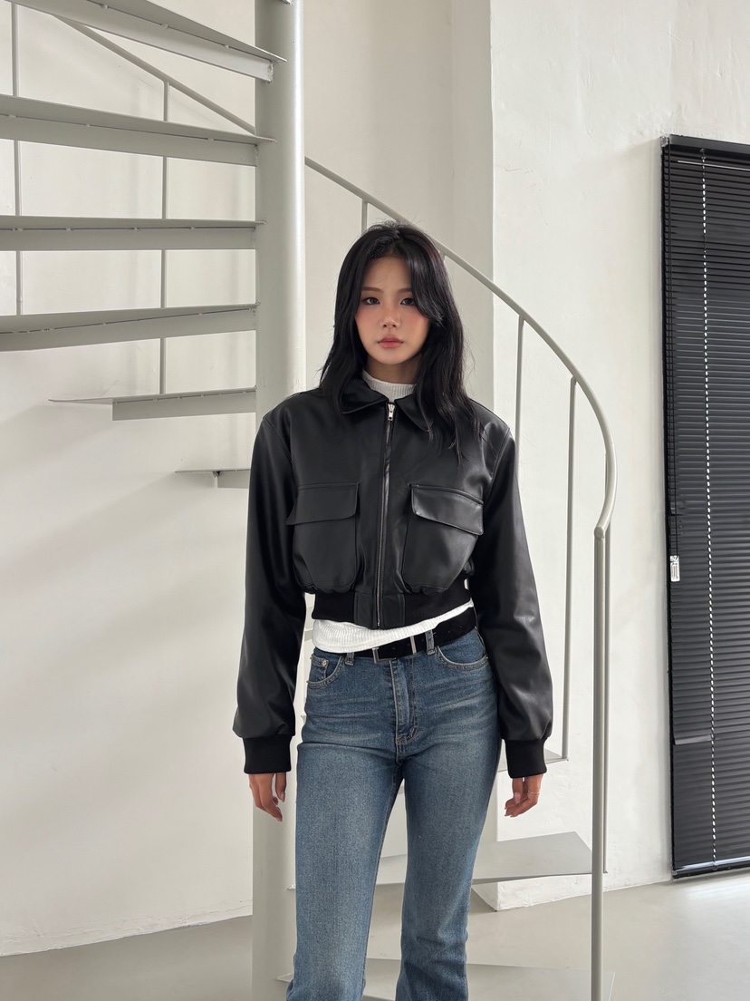FOUREIGHT韓國直郵㊣女士新品25秋冬人氣職業真品時尚夾克皮革FOUR EIGHT夾克