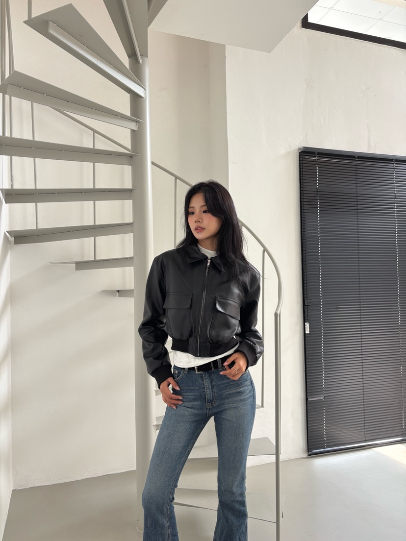 FOUREIGHT韓國直郵㊣女士新品25秋冬人氣職業真品時尚夾克皮革FOUR EIGHT夾克