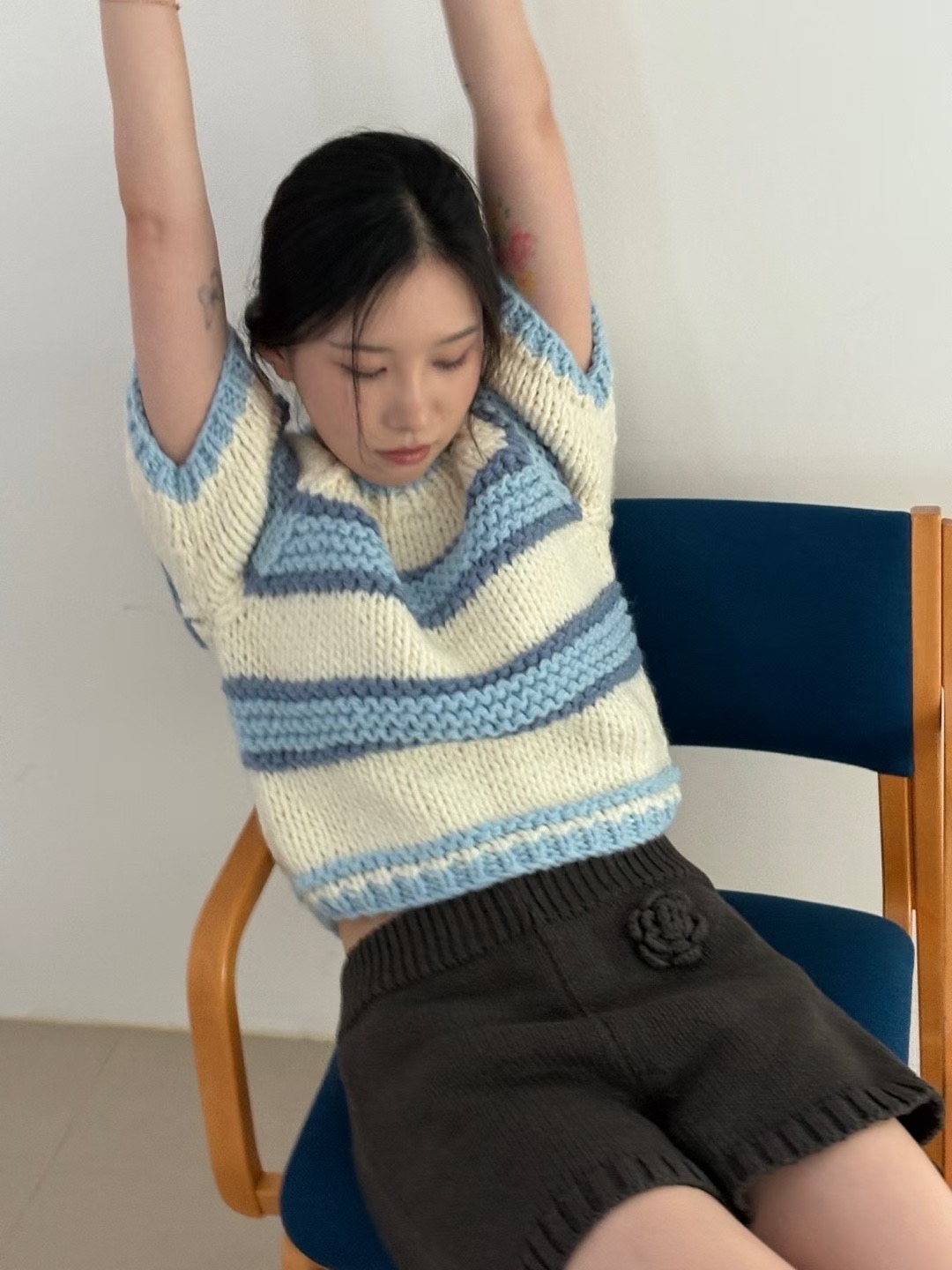 FOREVER YONG韓國直郵㊣女裝新款推薦休閑職業25秋冬毛衣手工FOREVER YONG毛衣圖色2