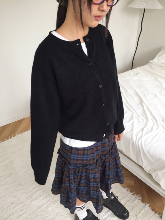 EOMPIT韓國代購㊣女裝新款時尚真品職業熱賣25秋冬針織衫開衫EOMPIT針織衫