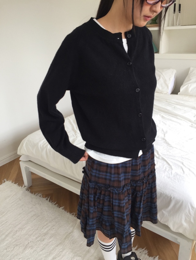 EOMPIT韓國代購㊣女裝新款時尚真品職業熱賣25秋冬針織衫開衫EOMPIT針織衫