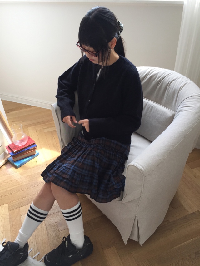 EOMPIT韓國代購㊣女裝新款時尚真品職業熱賣25秋冬針織衫開衫EOMPIT針織衫