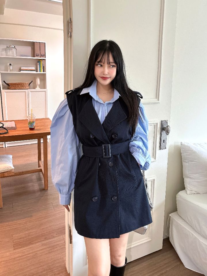 mars東大門㊣直郵女裝新品職業時尚人氣連衣裙不含內搭含腰帶mars連衣裙