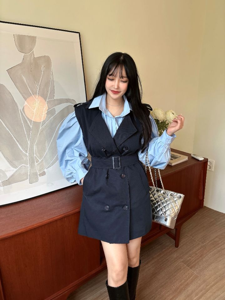 mars東大門㊣直郵女裝新品職業時尚人氣連衣裙不含內搭含腰帶mars連衣裙
