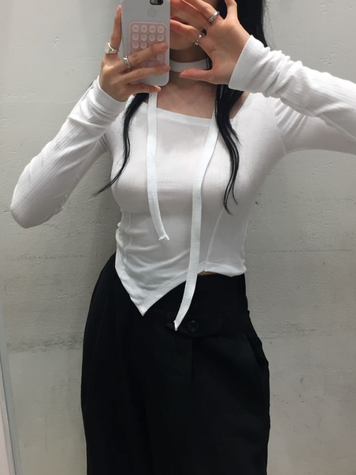 mars東大門㊣直郵女士新款休閑人氣熱賣推薦時尚長袖T恤含脖帶mars長袖T恤