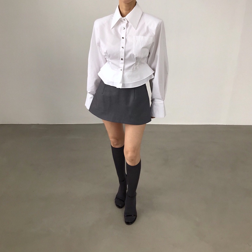 2TWO MOON東大門㊣直郵女裝新品推薦職業真品襯衫蕾絲衫短款2TWO MOON襯衫/蕾絲衫