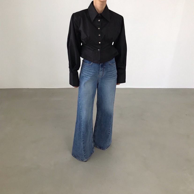 2TWO MOON東大門㊣直郵女裝新品推薦職業真品襯衫蕾絲衫短款2TWO MOON襯衫/蕾絲衫