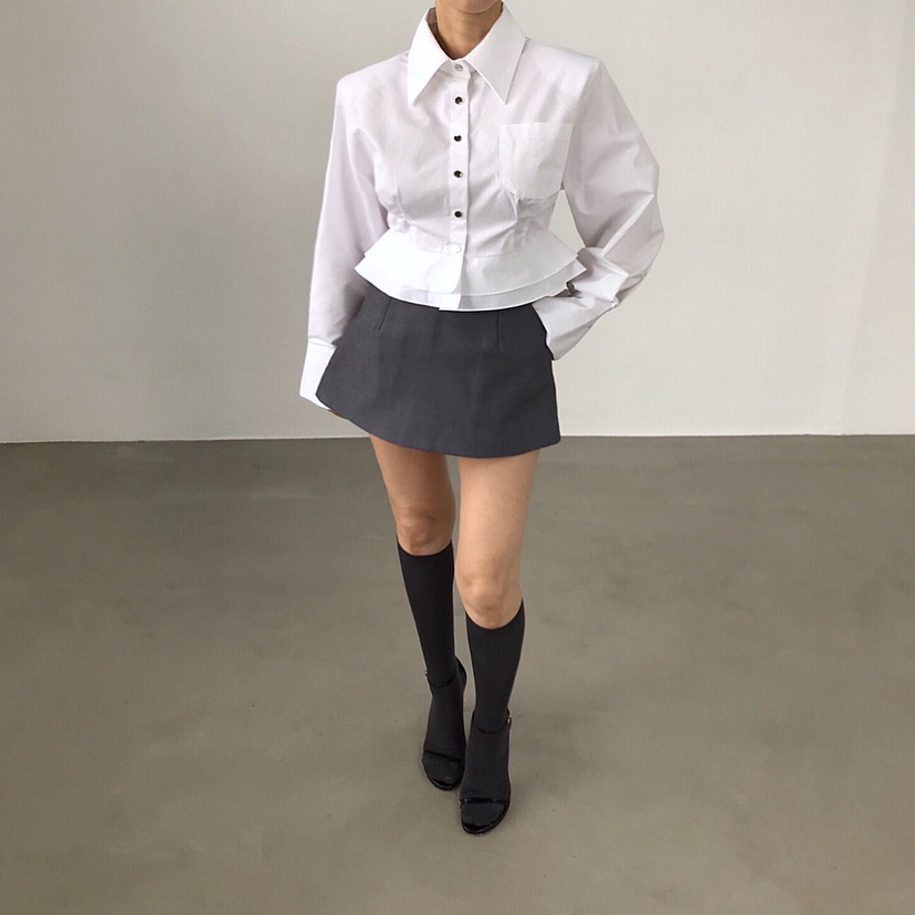 2TWO MOON東大門㊣直郵女裝新品推薦職業真品襯衫蕾絲衫短款2TWO MOON襯衫/蕾絲衫
