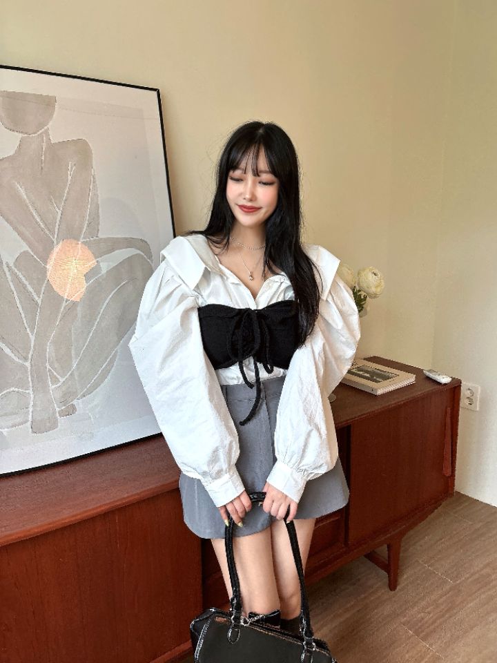 mars東大門㊣實拍女士新品人氣職業休閑25秋冬時尚襯衫蕾絲衫mars襯衫/蕾絲衫