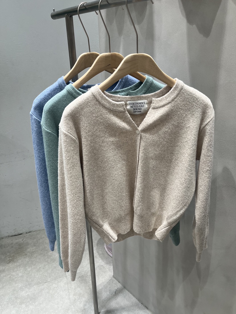 EVERCOMMERCE METICULOUSLY DESIGNED韓國直郵㊣女士新品推薦針織衫羊毛開衫EVERCOMMERCE針織衫