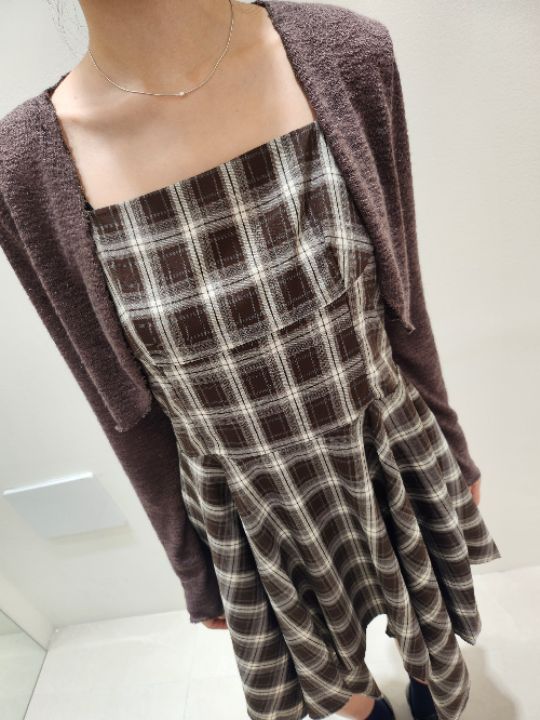 FEMME東大門㊣直郵女裝新品時尚人氣25秋冬套裝套裝格紋開衫FEMME套裝