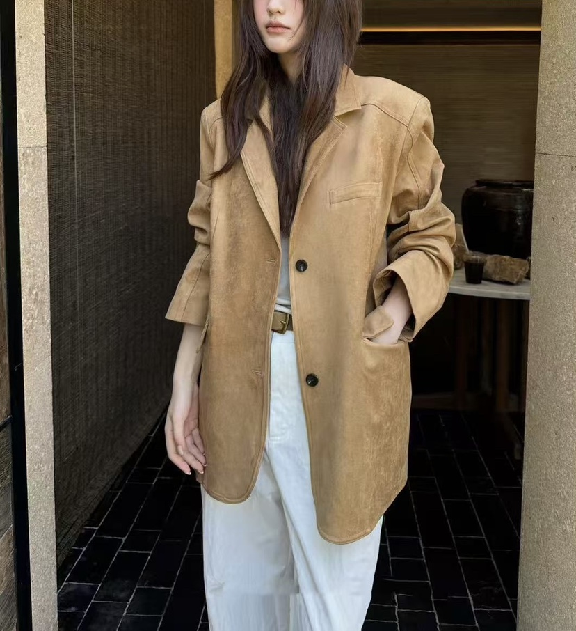 BYME韓國代購㊣女士新款25秋冬時尚熱賣推薦夾克倫敦絨面革BYME夾克