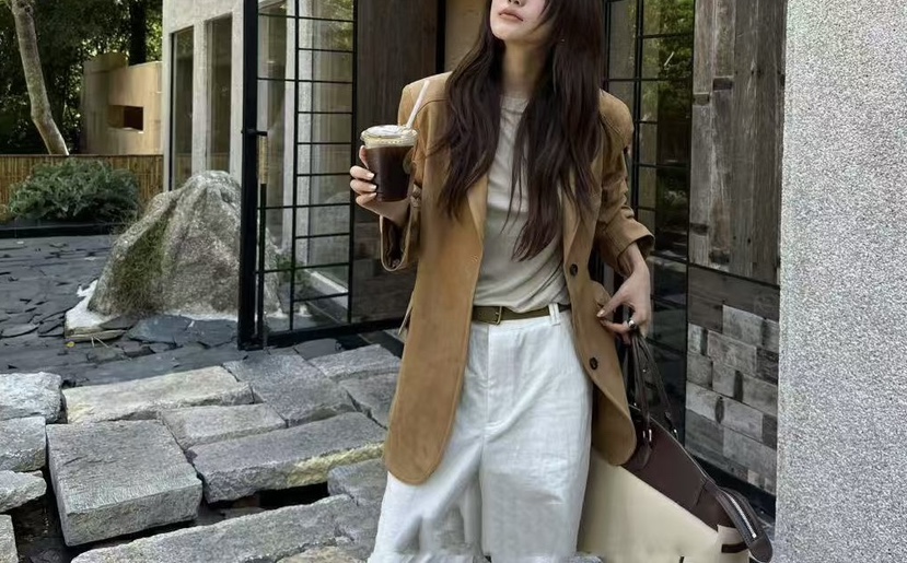 BYME韓國代購㊣女士新款25秋冬時尚熱賣推薦夾克倫敦絨面革BYME夾克