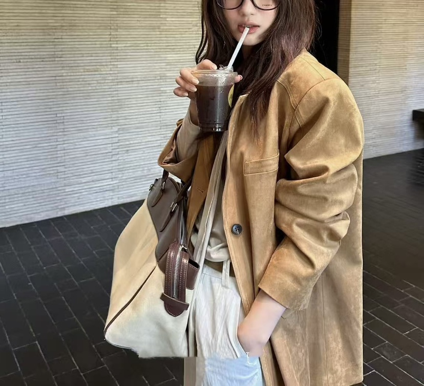 BYME韓國代購㊣女士新款25秋冬時尚熱賣推薦夾克倫敦絨面革BYME夾克