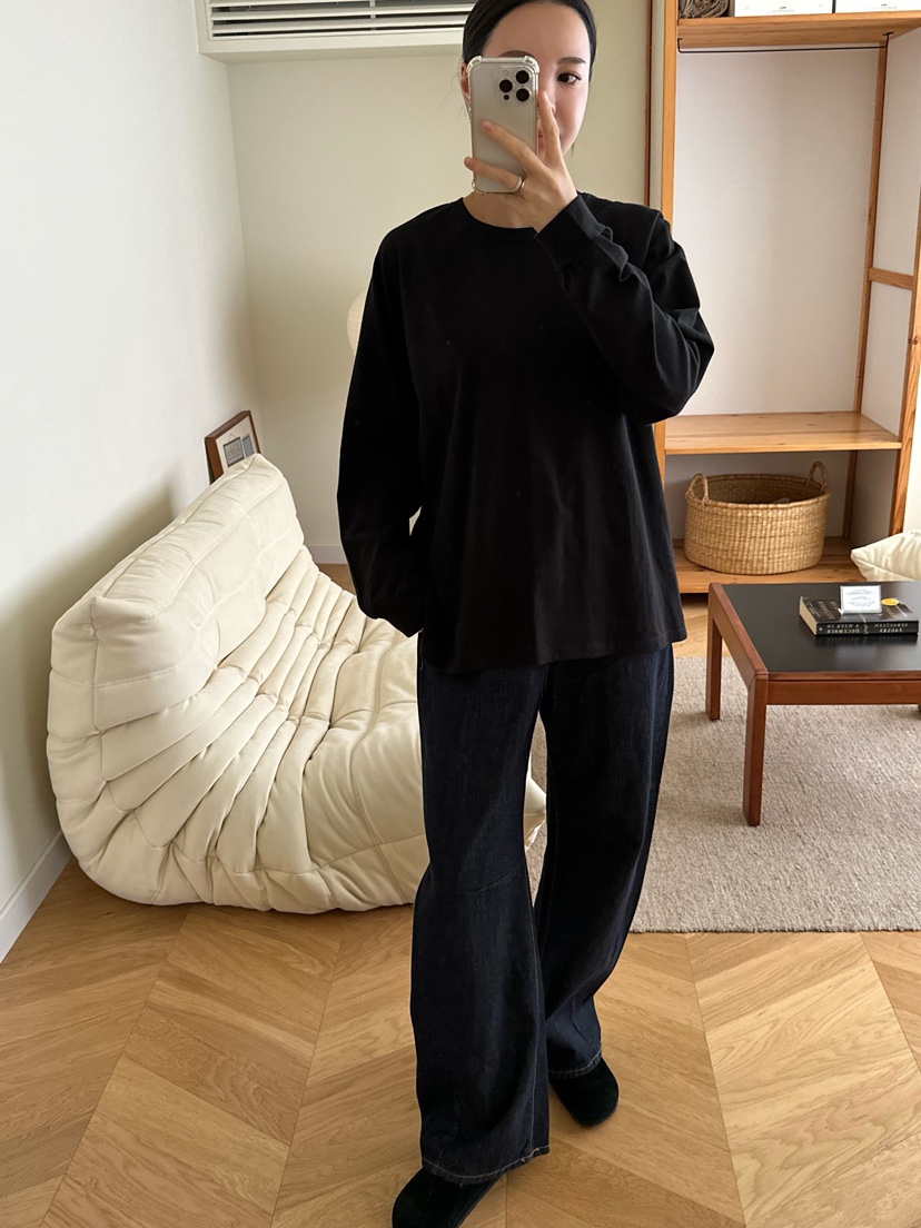 LE VASE東大門㊣實拍女士新款推薦人氣25秋冬休閑真品長袖T恤LE VASE長袖T恤