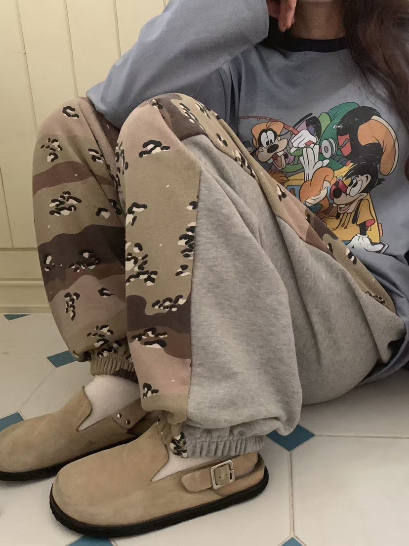 TOLL韓國代購㊣女士新款時尚休閑熱賣真品25秋冬休閑褲迷彩TOLL休閑褲